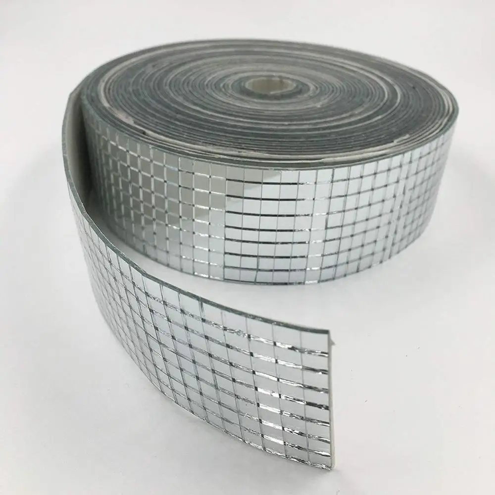 

Roll Self-Adhesive REAL Glass Craft Mini Square & Round Mirrors Mosaic Tiles For DIY Crafts ,Ball ,Home decoration