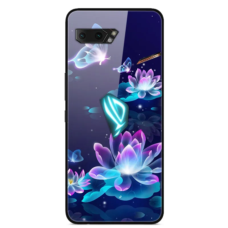 3 Для Asus Rog Phone II Case 6,5" закаленное стекло с принтом для задней крышки, Твердый Чехол для Asus Rog Phone 2 ZS660KL Phone Case fundas Rog2 - Цвет: 3