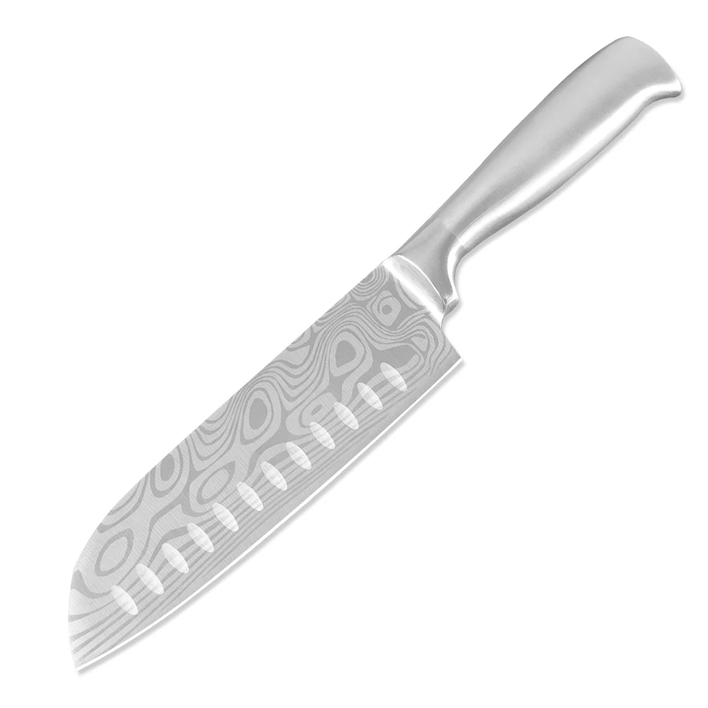 XYj кухонные ножи из нержавеющей стали, нож для очистки фруктов, нож Santoku с острым лезвием, кухонные гаджеты, инструмент для приготовления пищи, аксессуары - Цвет: 7 inch Santoku Knife