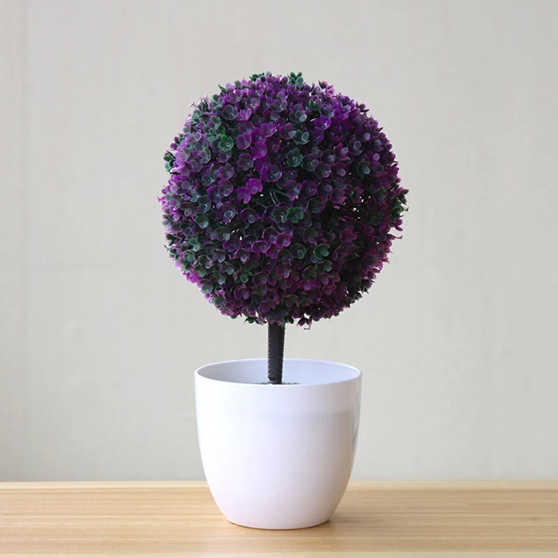 Flone Artificial Plants Fake Potted Plastic Plant Wedding Living Room Home Decoation Pot Home Life Artwork Desktop Decoration (7-1)