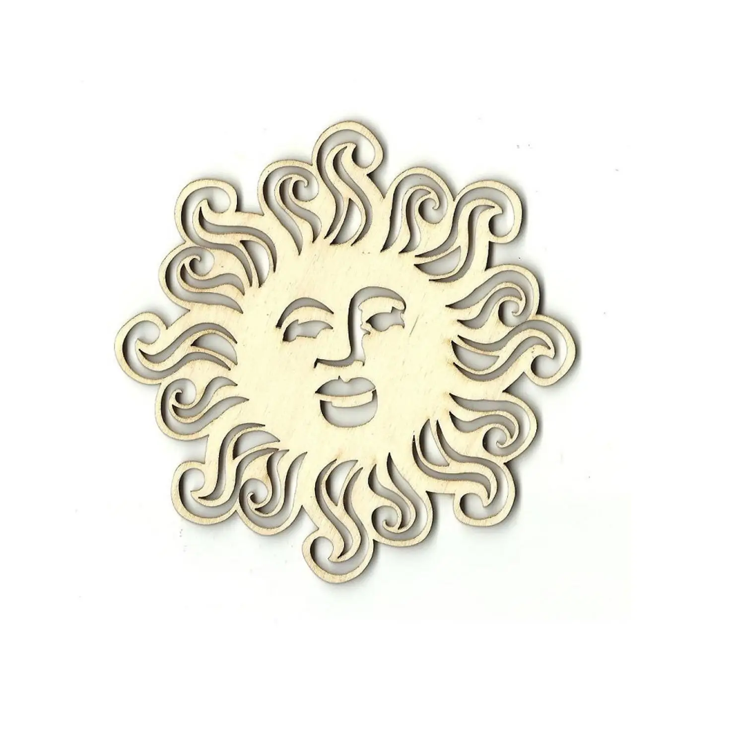 Sun- Laser Cut Out Unfinished Wood Shape