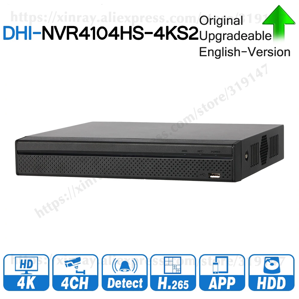 Dahua оригинальный NVR NVR4104HS 4KS2 4CH компактный 1U Lite 4K H.265 8MP разрешение ONVIF для системы