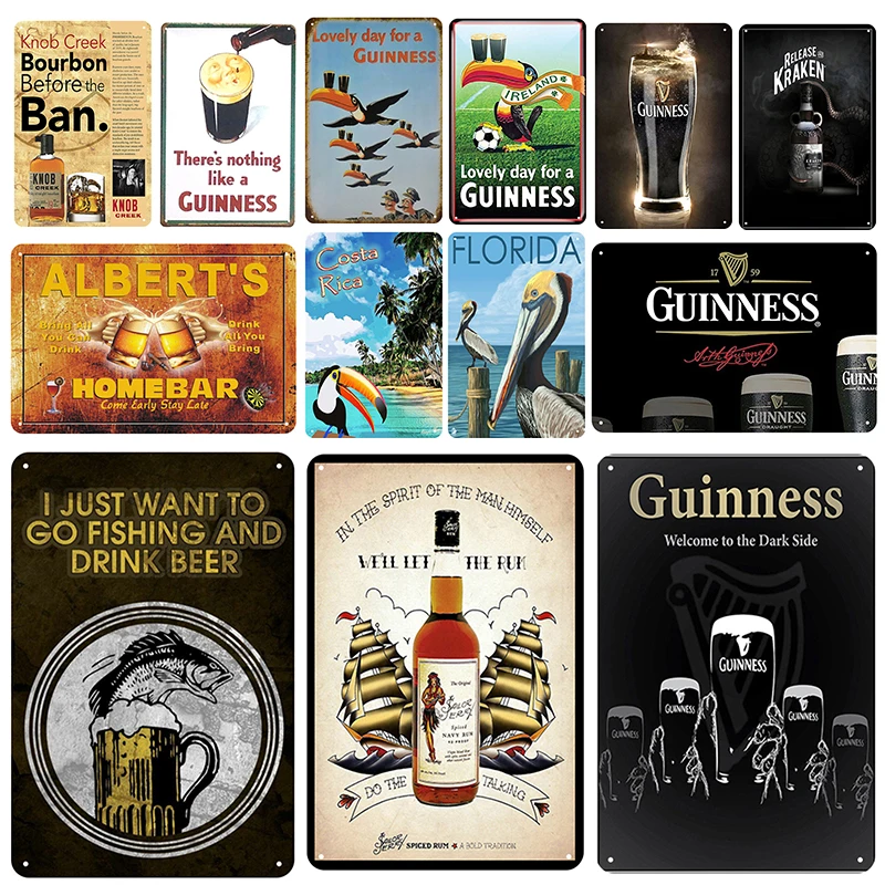 Металлическая винтажная Жестяная Табличка Guinness булавка потертый Шикарный декор