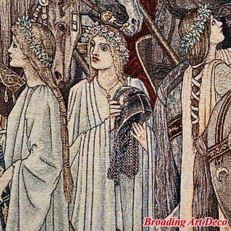 Гобелен на стену в средневековом стиле с изображением героев мультфильма «оружие и уход рыцаря», гобелен в стиле Святого Грааля, Вильям Моррис, жаккард, 140x98 см