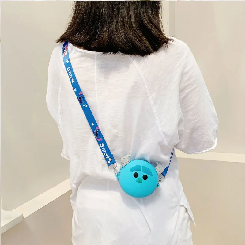 Силиконовая сумка через плечо с мультипликационным принтом Ститч Винни Мишка майка ремешок чехол для детей для взрослых подарок на день рождения