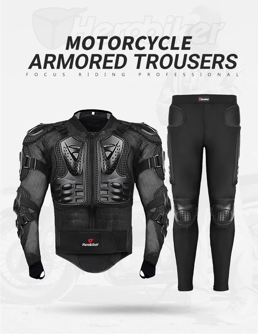 herobiker motocicleta jaqueta men corpo inteiro armadura da motocicleta motocross corrida moto jaqueta equitação moto proteção tamanho