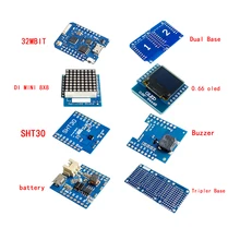 Esp8266 D1 Mini Pro Wifi Nodemcu щит регистратора данных Ds1307 батарея 0,66 Oled Dc мощность зуммер V1.0.0 двойная база для Wemos Diy Kit