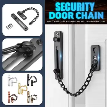 

New Stainless Steel Security Door Chain Lock Anti-theft Door Chain Door Latch Silver Bronze Gold Black Door Lock Hardware