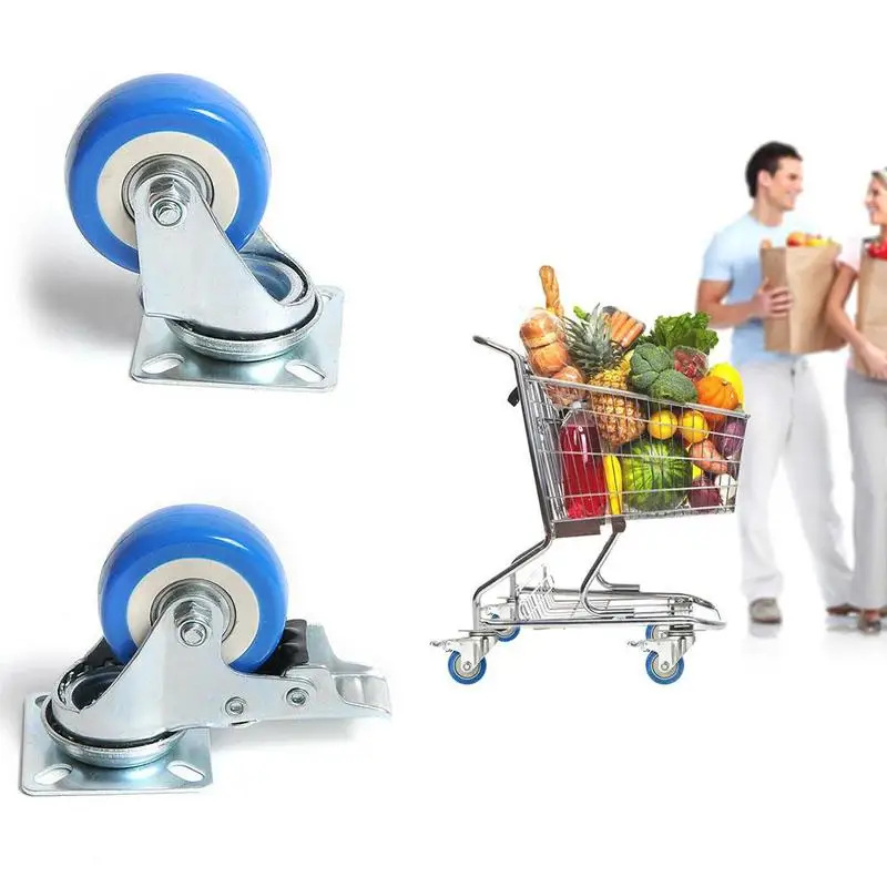 

2 Universal/2 Brake Furniture Universal Wheel Cart Scaffolding Wheel With Brake Washing Machine Wheel Base Moving Caster Pulley