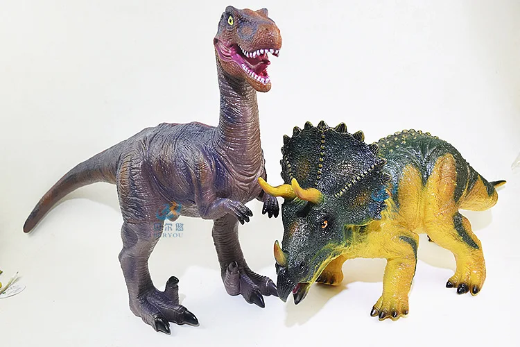 Модель Юрского периода Динозавр игрушка ультра большой мягкий Silcone T-Rex Трицератопс динозавр модель игрушка детский подарок