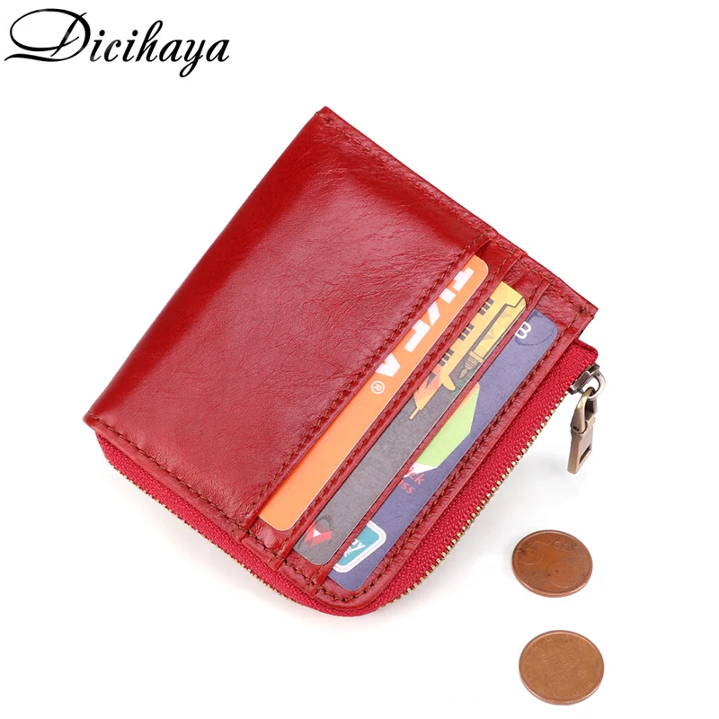 

DICIHAYA Rfid Card Holder Women Wallets Money Bag Male Fashion Short Purse Small Genuine Leather Slim Wallets Mini Wallets Thin