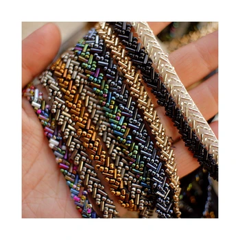 

High-grade hand-stitched beaded lace accessories 0.8cm DIY collar clothing decoration lace band accessories