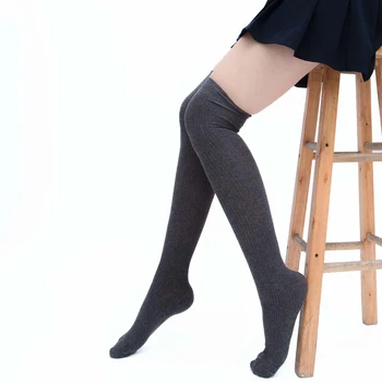 

New Women Socks Fashion Stockings Casual Knitted Cotton Thigh High Socks Over The Knee Sock for Girls Ladies Long Sexy Stocking