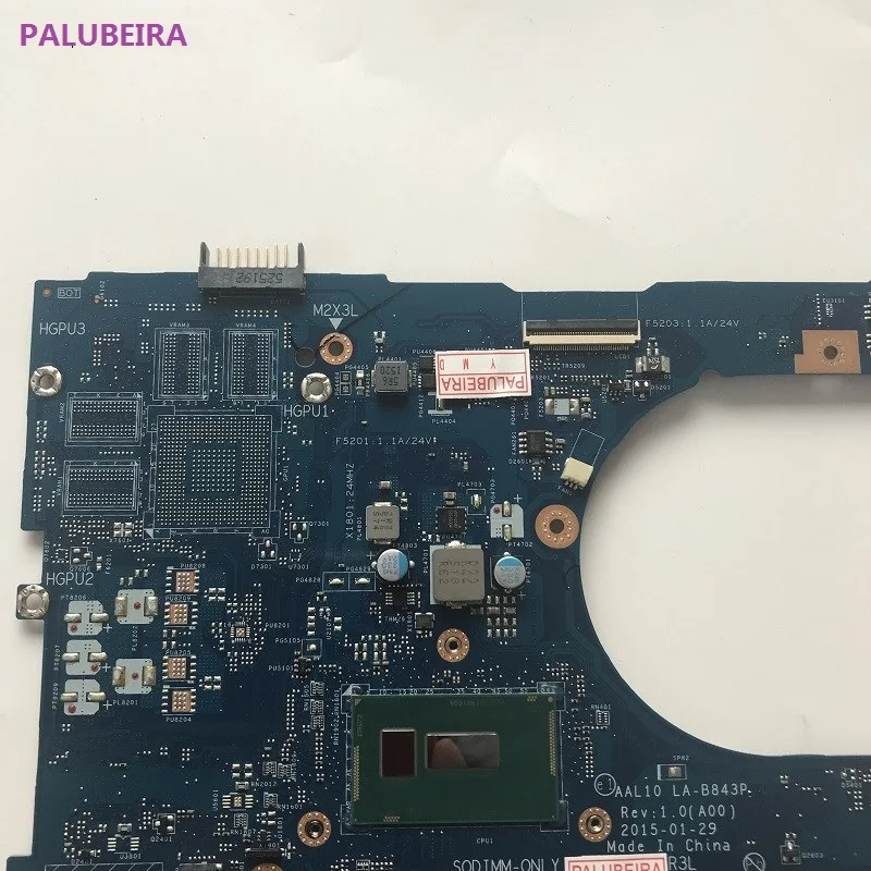 PALUBEIRA CN-0VMD45 VMD45 для Dell INSPIRON 5458 5558 CN-0HD0R2 0HD0R2 серии Материнская плата ноутбука AAL10 LA-B843P 3805U материнская плата