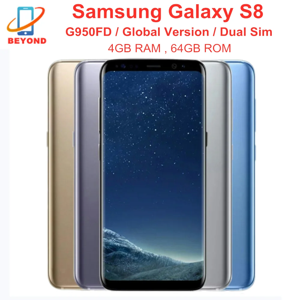 Samsung Galaxy S8 Duos G950FD Dual Sim 4GB RAM 64GB ROM versión Global teléfono móvil NFC 6,2 Octa Core Exynos 4G LTE móvil teléfono