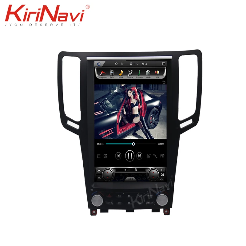 Автомобильный DVD плеер KiriNavi вертикальный экран Tesla 12 1 дюйма Din Android 9 0 для Infiniti G37 G35