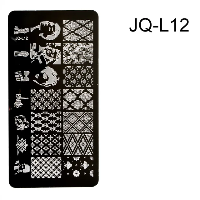 Manicure Rectangular Printing Plate Nail Polish Blue Film Steel Plate Printing Transfer Printing DIY Seal Stamp Plate Tool Nails JQ-L12