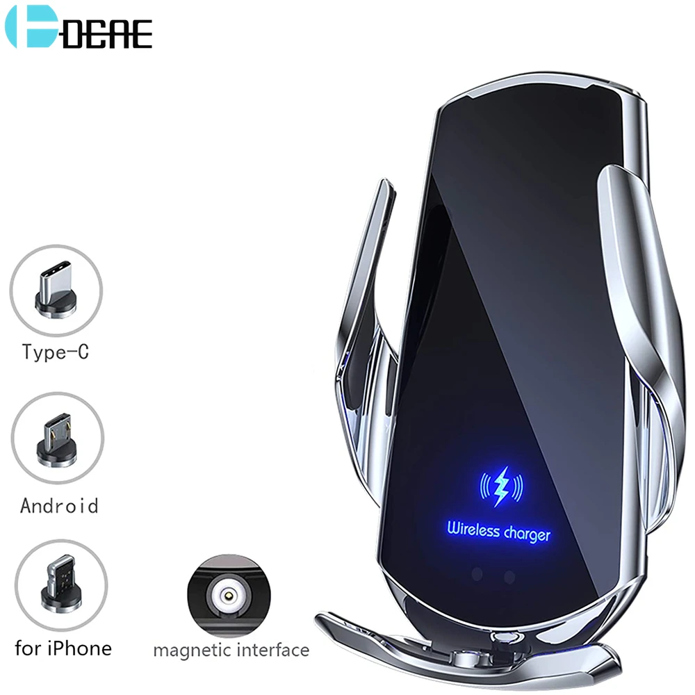 15W Wireless Car Charger Phone Holder Qi Fast Charging Induction Mount for iPhone 12 11 XS XR 8 Samsung S20 S10 All Smartphone