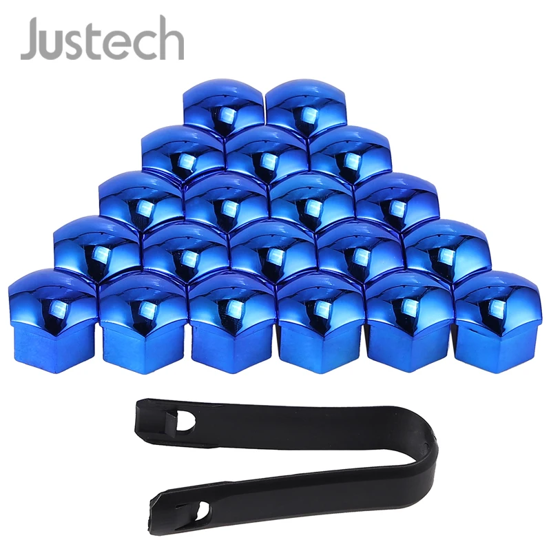 

Justech 20pcs 17mm Car alloy Wheel Nut Bolt Head Cover Cap Chrome Auto Caps Hub Screw Protector Covers For Ford Mercedes BMW