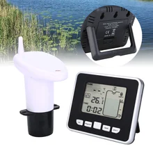 

Hot Ultrasonic Water Tank Level Meter Sensor w/Temperature Display Time Alarm Transmitter Receiver Liquid Depth Measuring Tools