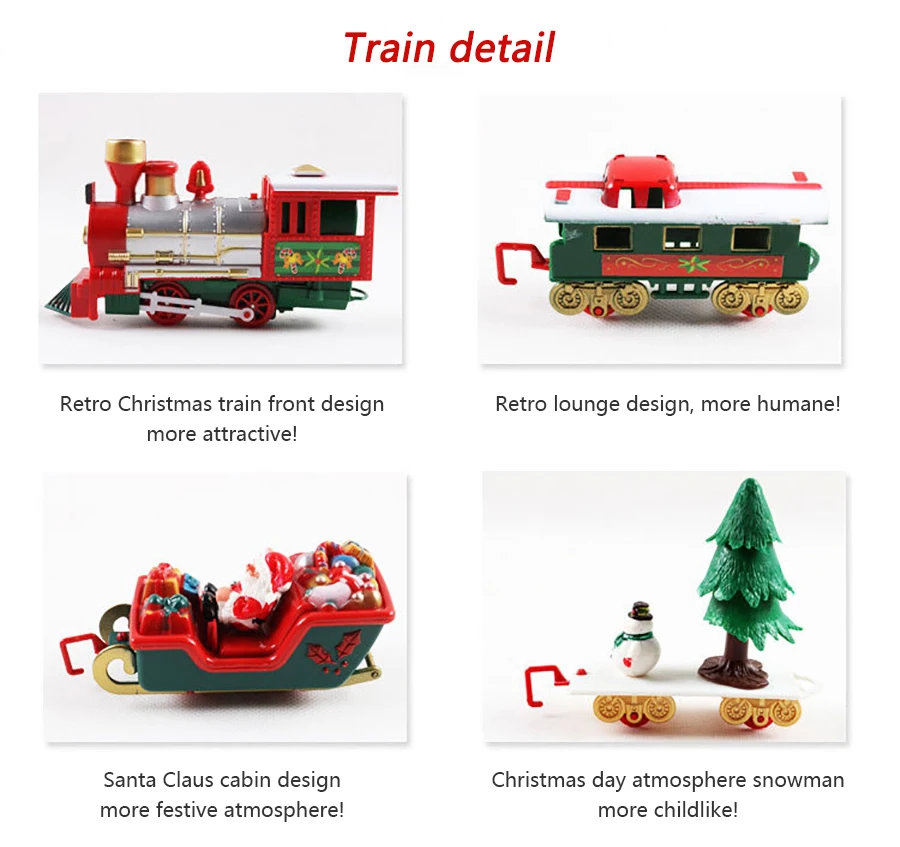 Рождественский электрический вагон поезд игрушка детский набор железнодорожных поездов гоночный Дорожный транспорт строительные игрушки рождественские подарки