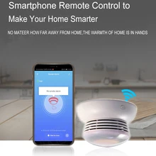 Tuya wifi детектор дыма датчик пожарная охранная сигнализация датчик с батареей беспроводной работающий умный дом безопасности