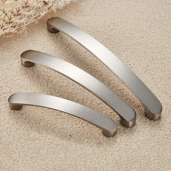 KKFING Modern Brushed Aluminum Alloy Cabinet Door Handles Kitchen Cupboard Drawer Knobs Cabinet Pulls Furniture Handle Hardware