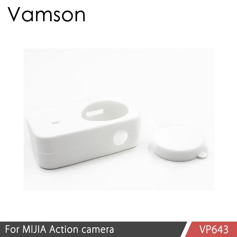 Vamson для MIJIA Мягкий силиконовый чехол Защитный корпус для камеры Mijia xiaomi 4K аксессуары VP643 - Цвет: White