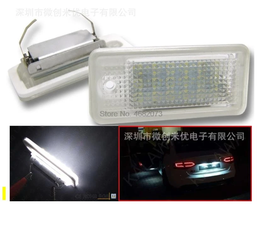 Освещение для номерного знака 6000k Led 18SMD 3w Audi A4 A6 C6 A3 S3 S4 B6 B7 Rs6 Q7 S6 50