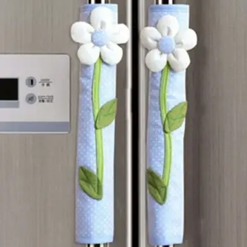 

2Pcs Fridge Door Handle Gloves Home Decor Kitchen Accessories Pastoral Flower Polka Dot Door Refrigerator Handle Cover