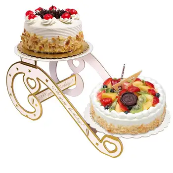

Wedding Cake Stand Creative Paper 2-Tier Cake Display Stand Cupcake Stand