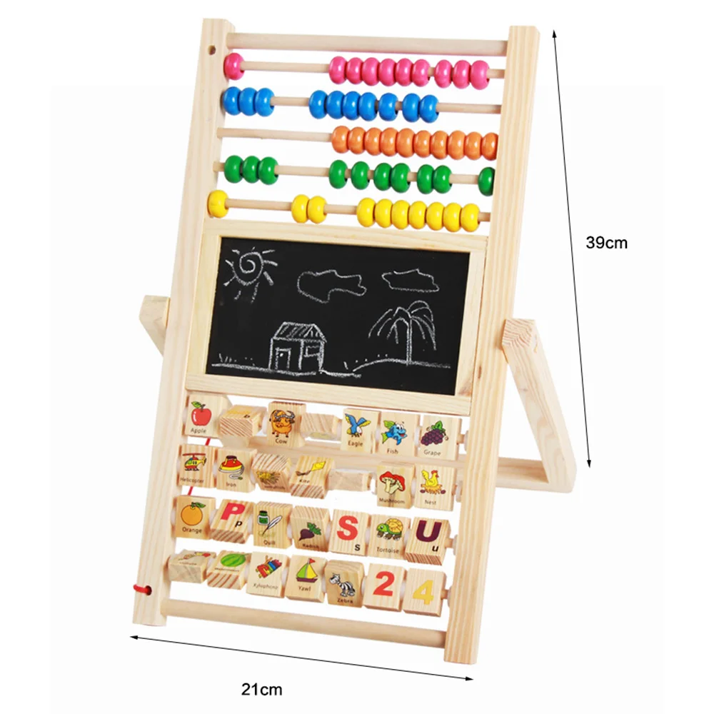 Wooden Multifunction Abacus Learning Stand Toys Kids Counting Cognition Board Early Educational Math Toy Gift for Children