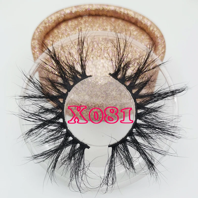 X081-rose golden box 25 мм норковые ресницы Многослойные норковые ресницы оптом ресницы от поставщика 3D настоящие норковые ресницы индивидуальная упаковка коробок - Цвет: X081-rose golden box