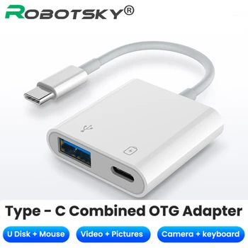 

2IN1 Type-C To USB 3.0 Adapter 18W DP QC Fast Charge Splitter Cable Converter For Apple USB-C Digital AV Multiport Adapter
