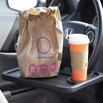 

Auto Accessories Car Desk Coffee Holder Black Laptop Computer Table Steering Wheel Goods Eat Work Drink Seat Tray Car-Styling