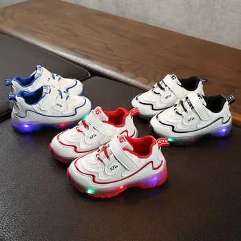 

Children Baby Girls Boys Patchwork Led Shoes Light Luminous Sport Run Sneakers Sport Outdoor Shoes kids shoes Sapato Infantil