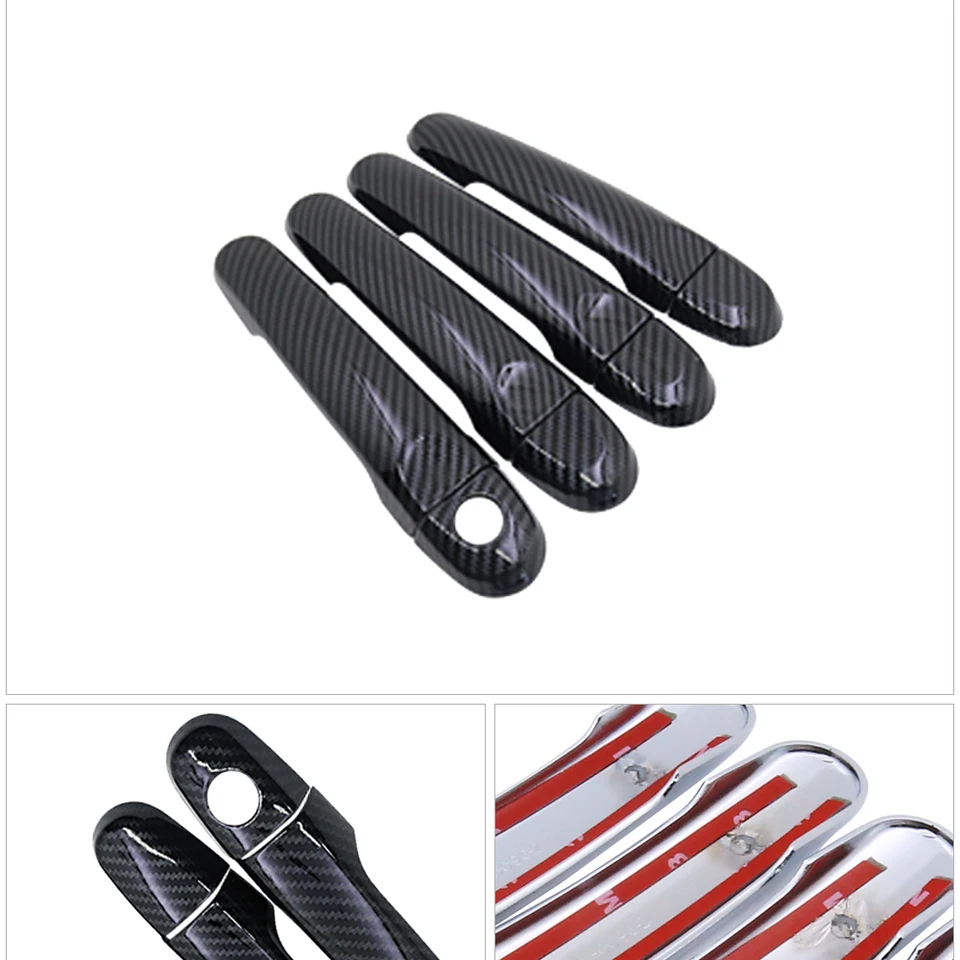 Fewshaw Carbon Fiber Style Interior Door Handle Button Trims Cover Accessoriess For 2005-2013 Chevy Corvette C6