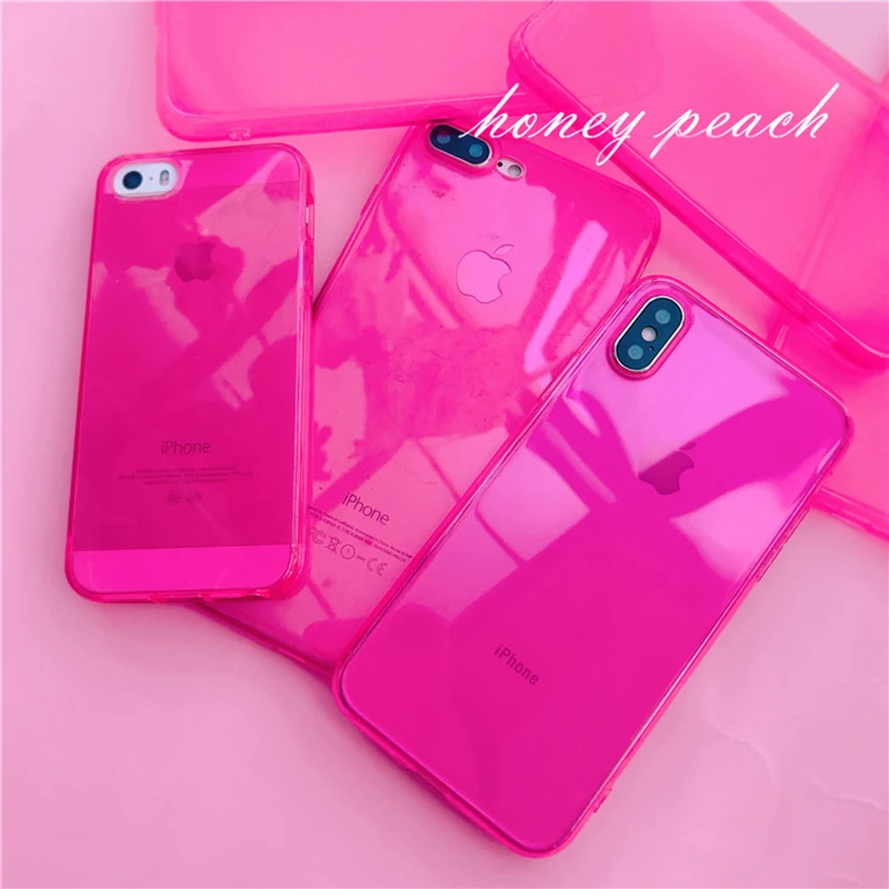 High quality fluorescence soft silicon phone case for apple iphone 7