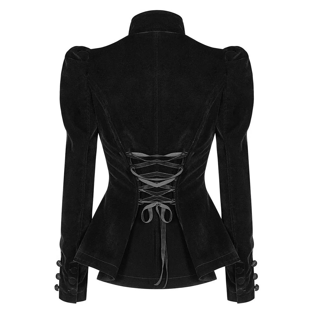 awesome Women Gothic Medieval Vintage Overcoat Black Coat Zipper Outwear Jacket Casaco Feminino Plus Sizes