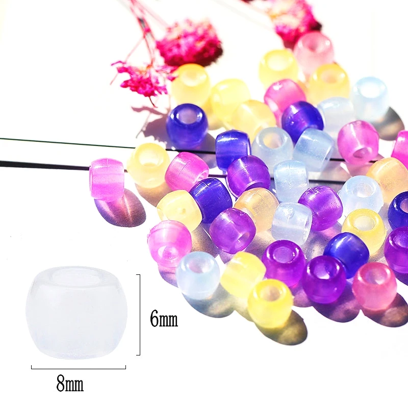 6*8mm UV Changing Reactive Acrylic Beads Mixed Color Glow In The Dark DIY  bracelet DIY jewelry making children intelligence
