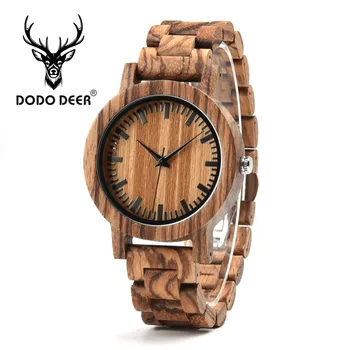 

DODO DEER Quartz Watch Men Fashion Zebra Wood relogio masculino Wrist Watches for Male Customized horloges mannen WA04