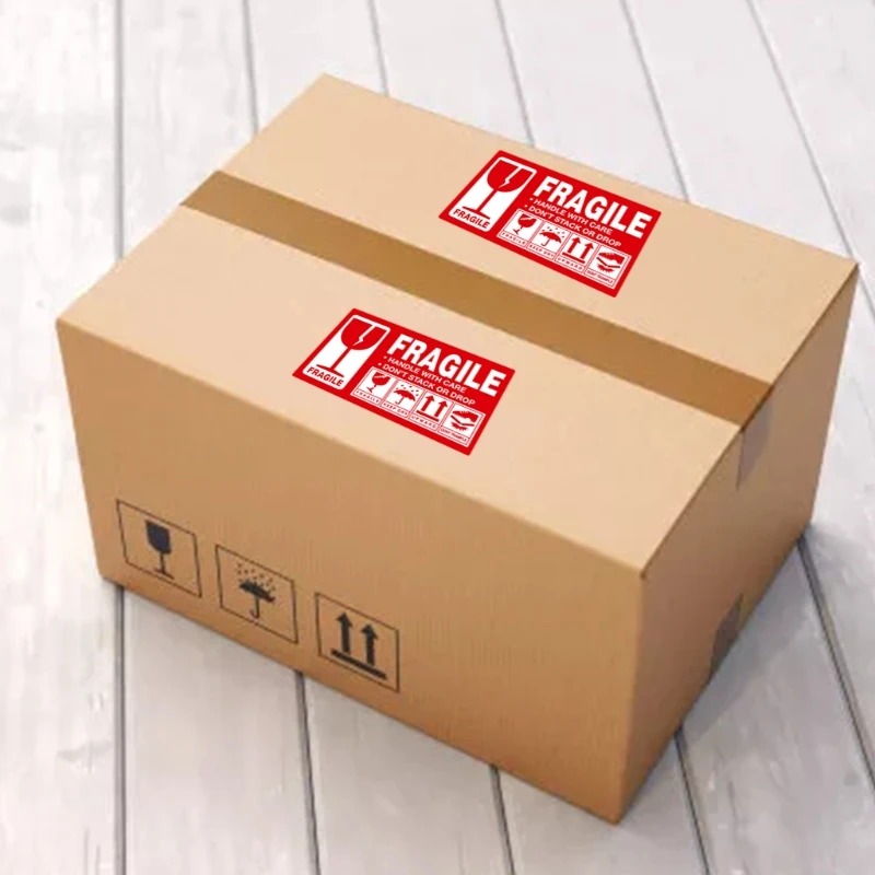 Fragile Stickers Warning Label Sticker Handle With Care Don't Stack or Drop Sticker Shipping Label for Goods 500pcs fragile stickers safety stickers self adhesive stickers adhesive stickers