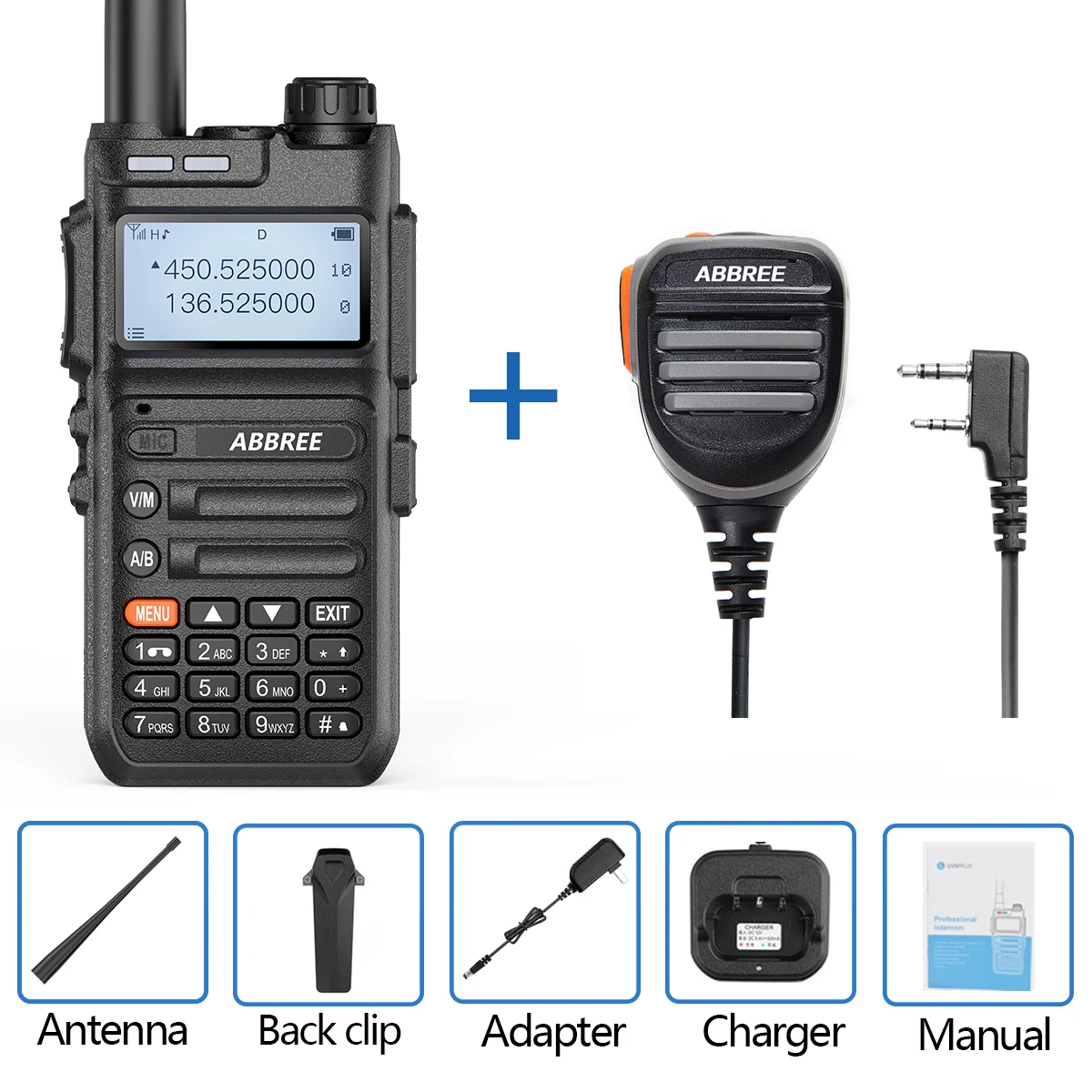 baofeng walkie talkie ABBREE AR-F5 Automatic Wireless Copy Frequency Walkie Talkie  Large LCD Display Upgrade Baofeng UV-5R Long Distance Radio baofeng walkie talkie Walkie Talkie