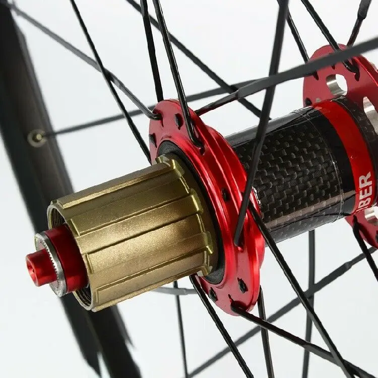 MTB Wheelset 26er 27,5 er 29er колеса для горных велосипедов углеродная ступица велосипеда колесные диски набор дисковых тормозов передние и задние 100/135 мм QR - Цвет: Black Red-26-Rear