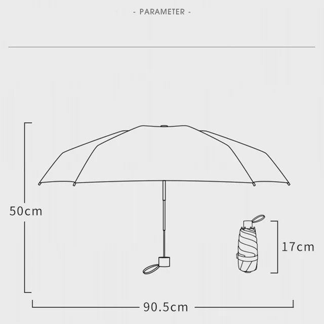Mini Esernyő 6 Bordák Luxus Nők Esernyők Anti Ultrikus Parasol Ötszeres Divat Napvédelem Kis Vinil - Image 6