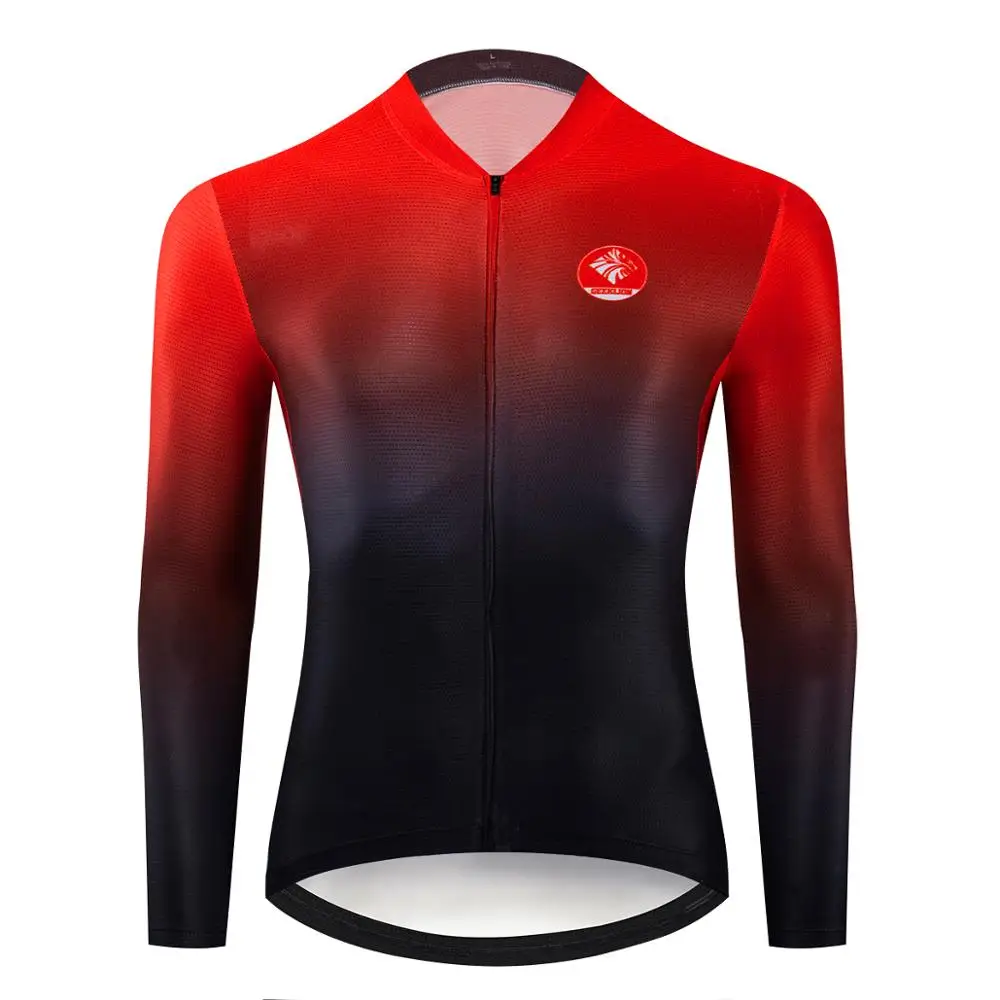 Men's Cycling Jersey Long Sleeve Breathable Team Bike Sports Tops Spring Autumn 
