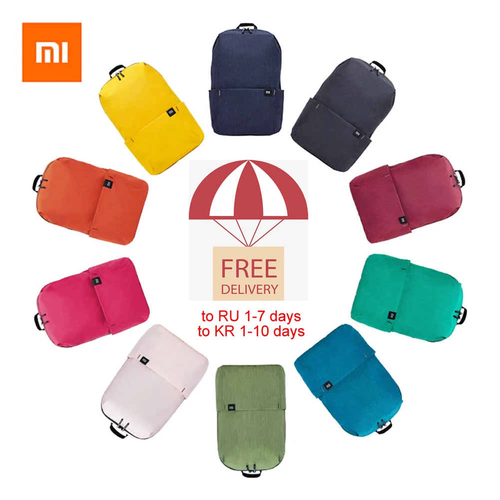 

Оригинальный рюкзак Xiaomi Mi, цветной маленький рюкзак, тонкая мужская и женская простая Студенческая сумка емкостью 10 л, повседневная спортивная сумка