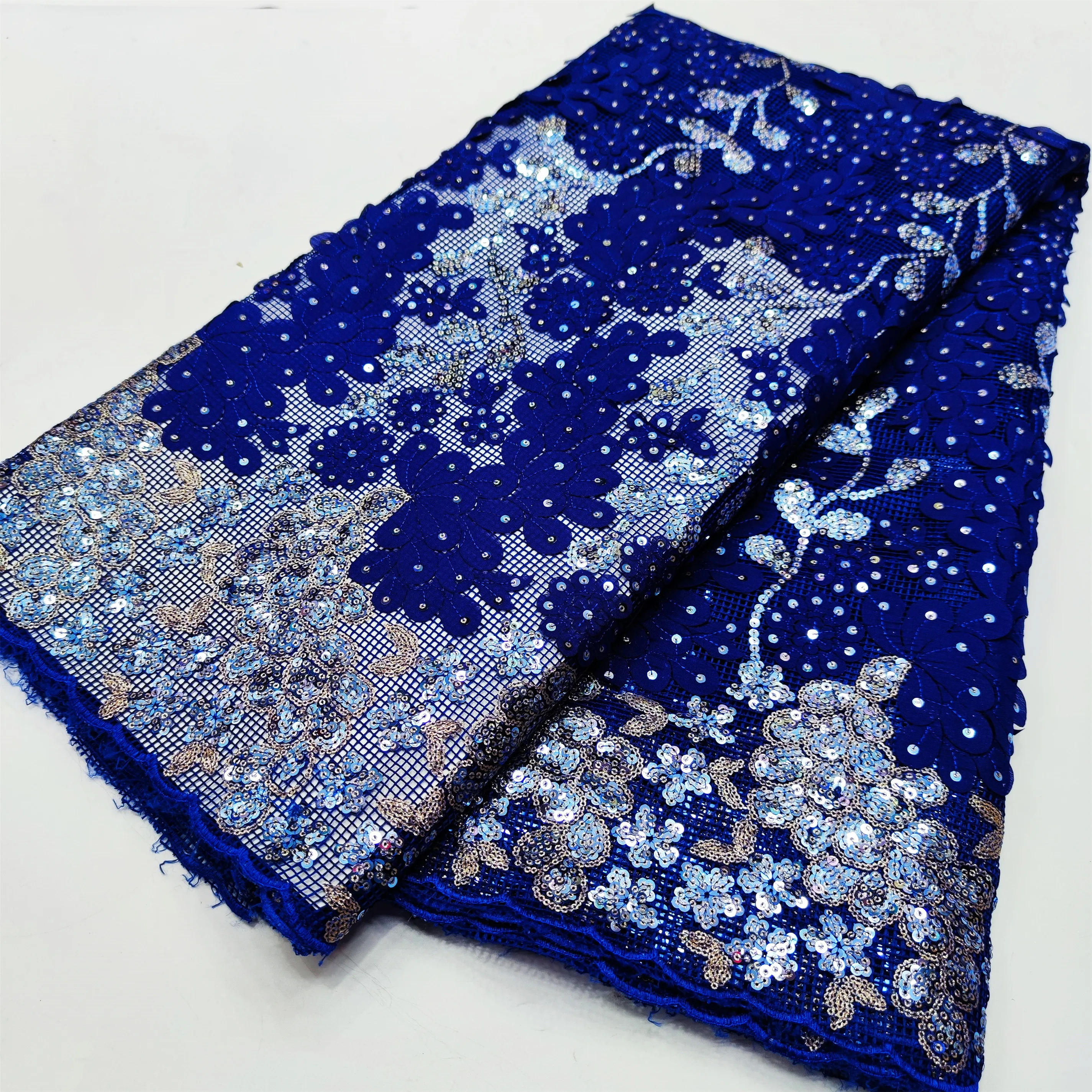 

5 ярдов, мягкая африканская кружевная ткань, шифоновая французская кружевная ткань ручной работы, высококачественный тюль с блестками для свадебного платья