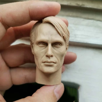 

1/6 Mads Mikkelsen Hannibal Lecter 1.0 Unpainted Head Blank Models for 12''Figures