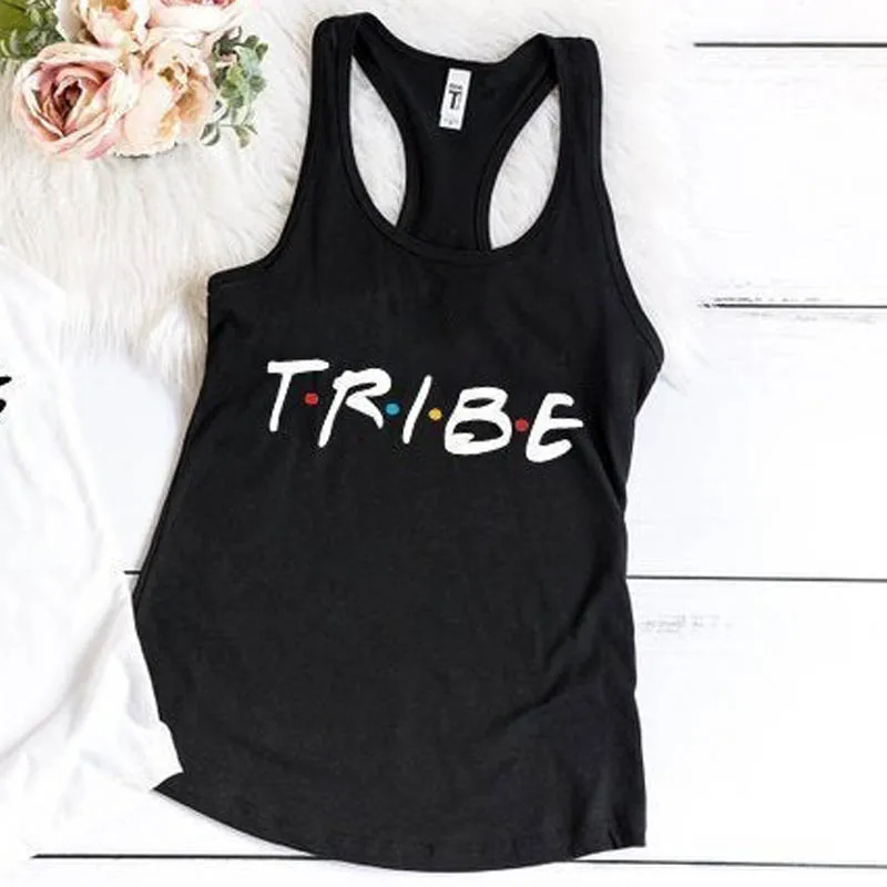 Надпись «Bride Tribe» с буквенным принтом топы с бретельками и Для женщин Летняя майка Сексуальная футболка без рукавов Вечеринка украшения для подружек невесты на свадьбу Топы дропшиппинг